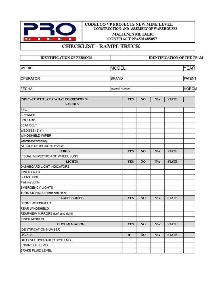 Truck Ramp Checklist | PDF | Vehicles | Land Vehicles