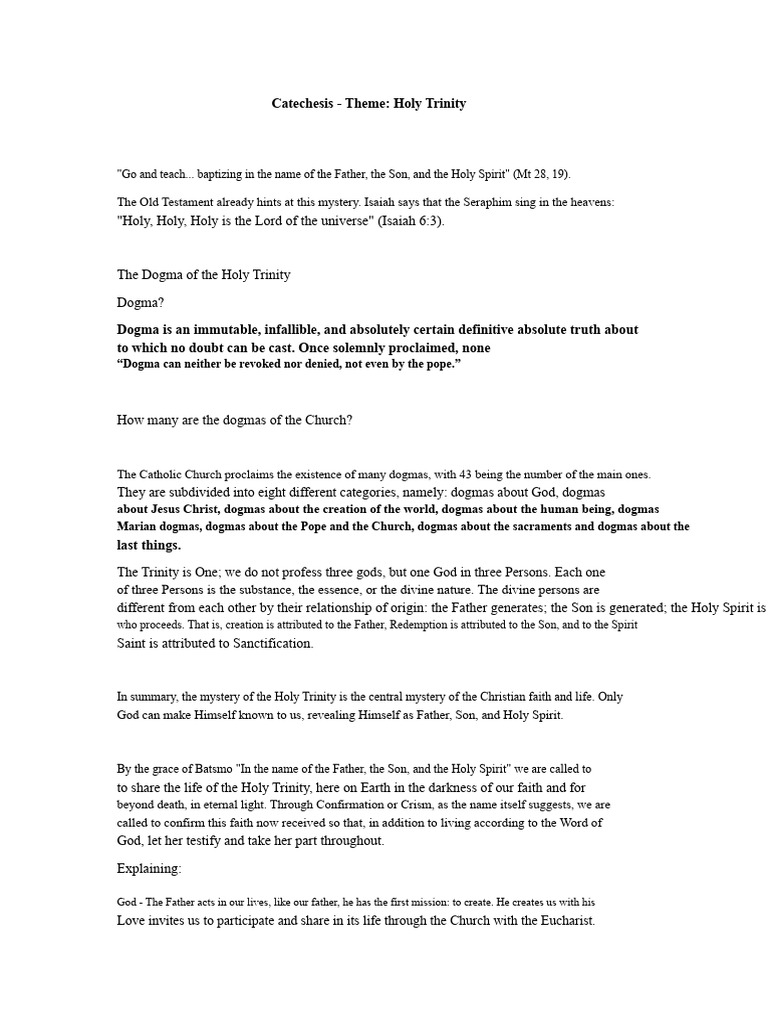 Understanding the Holy Trinity Dogma | PDF | God The Father | Trinity