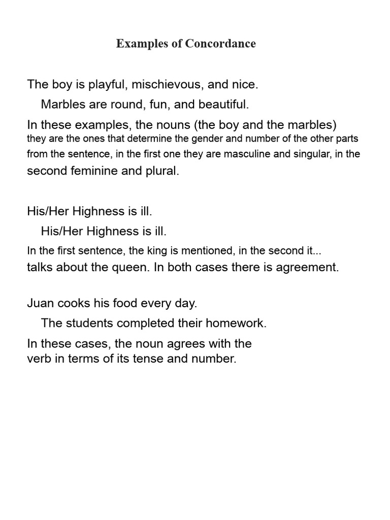 Examples of Agreement, Coherence, and Cohesion | PDF