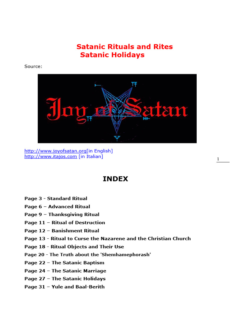 Satanic Rituals and Ceremonial Practices | PDF | Tetragrammaton | Names ...