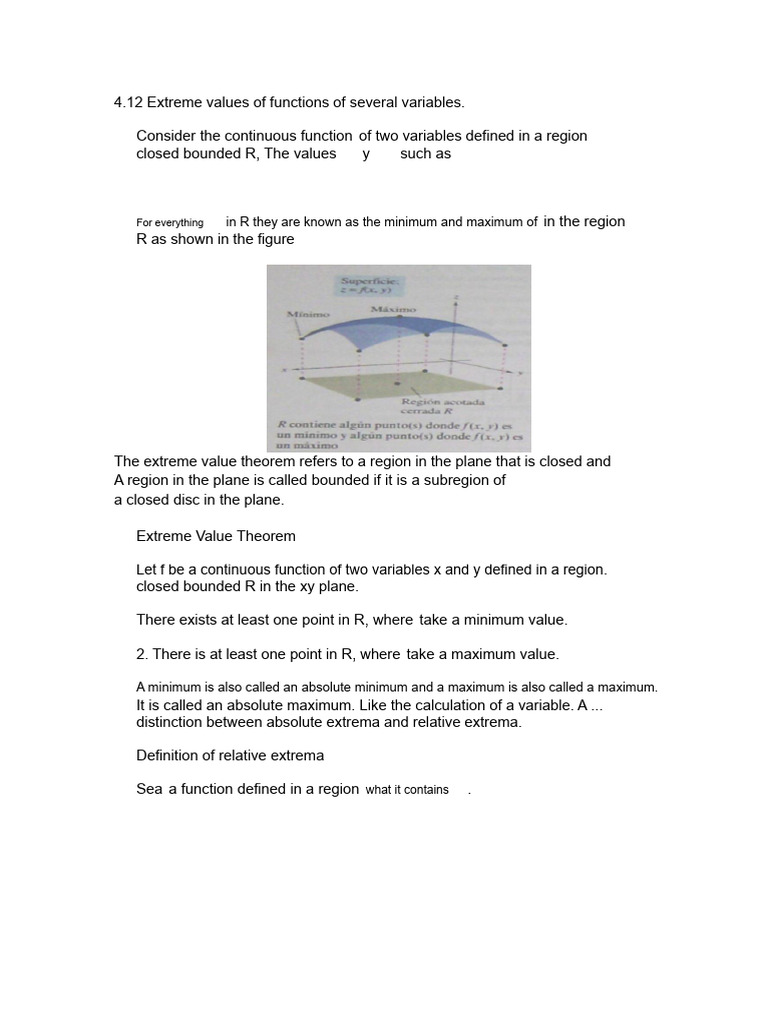 Extreme Values in Multivariable Functions | PDF | Mathematical Analysis ...