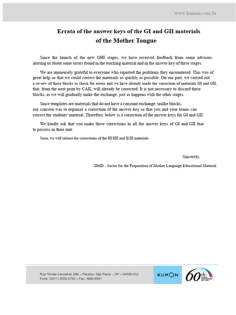 Errata of The Answer Keys GI and GII of LP PDF | PDF