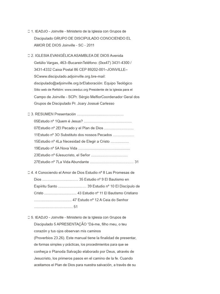 Manual de Discipulado: Conociendo a Dios | PDF | Jesús | Cristo (título)