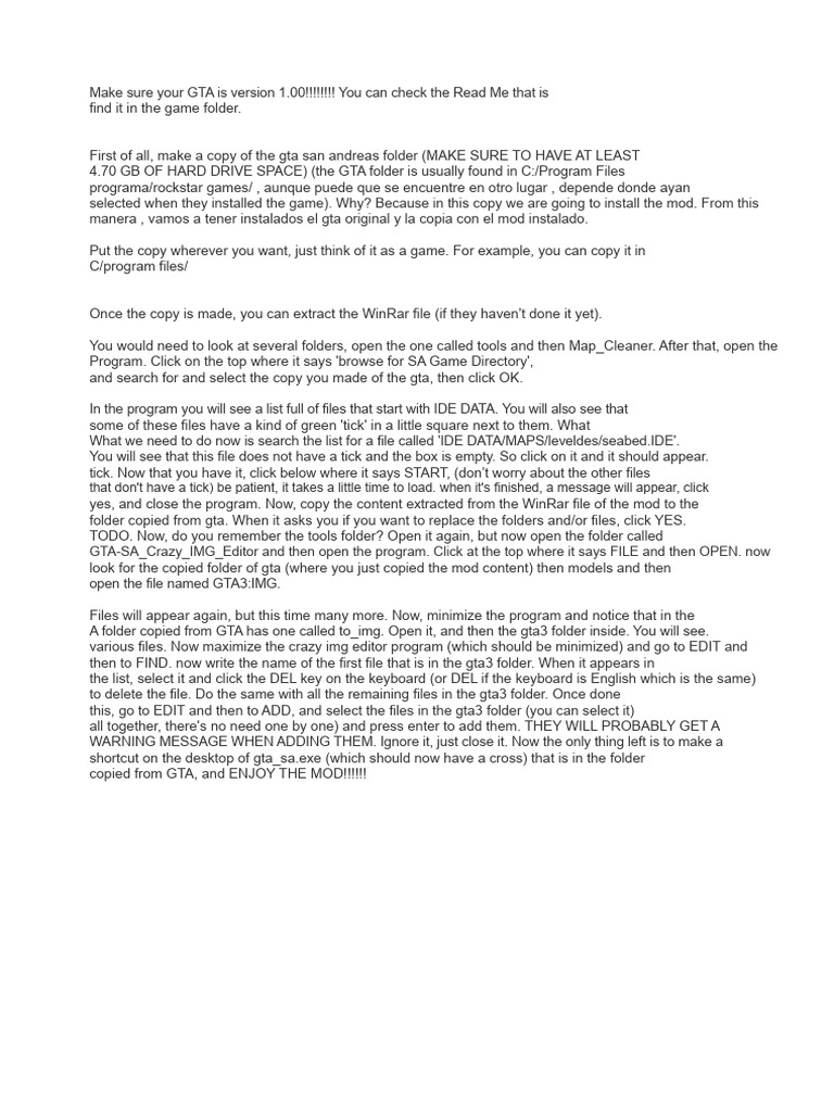 Install the San Andreas Zombie Mod | PDF | Computer File | Software