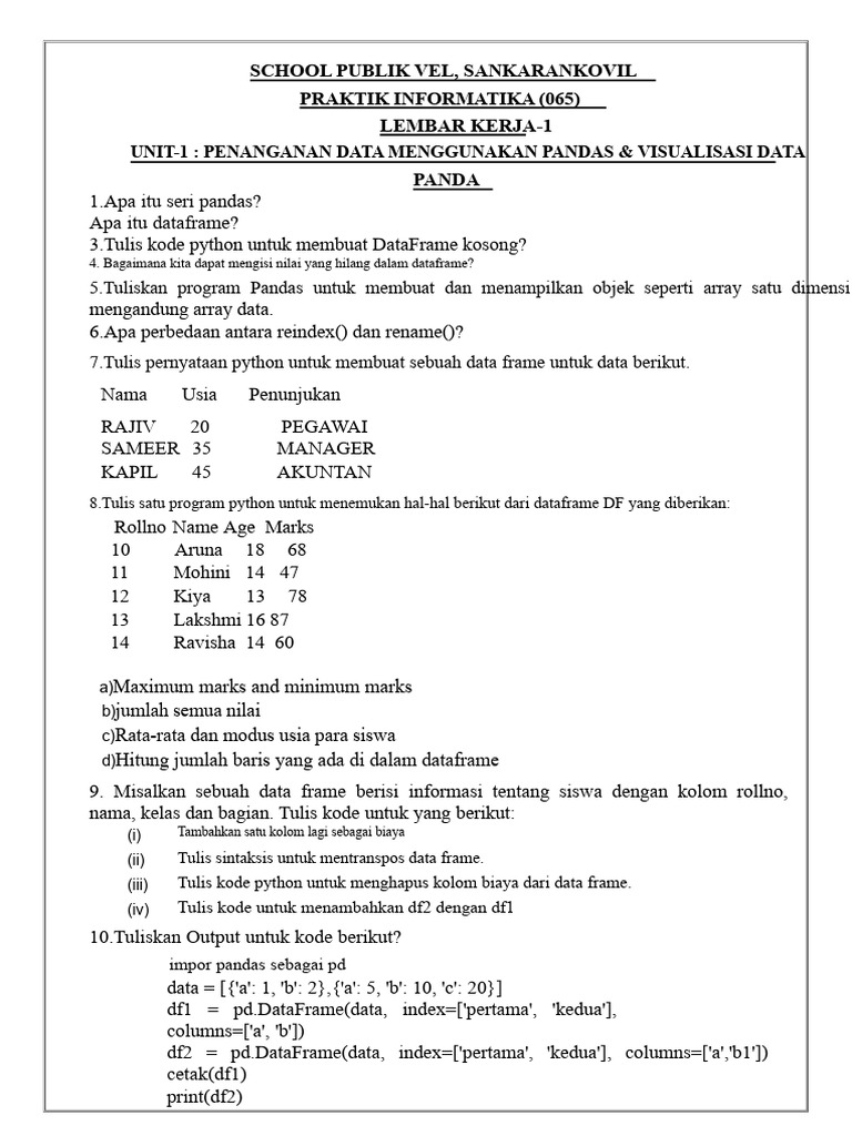 Pandas dan Visualisasi Data untuk Pemula | PDF