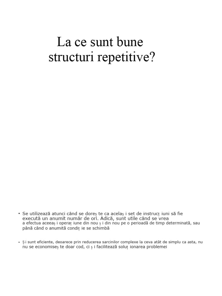Pentru Ce Sunt Folosite Structurile Repetitive | PDF