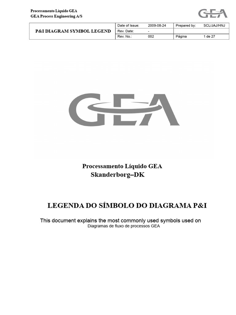 Símbolos de Diagrama P&I GEA | PDF | Transferência de calor | Termodinâmica