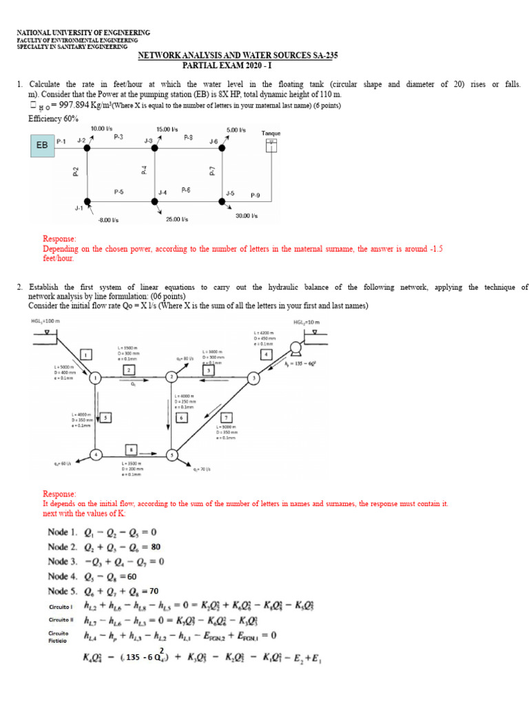 Partial Exam 2020-I Solutions | PDF | Engineering | Network Analysis ...
