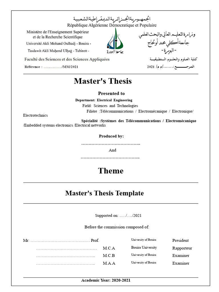 Master's Thesis Template for Engineering | PDF | Thesis | Citation