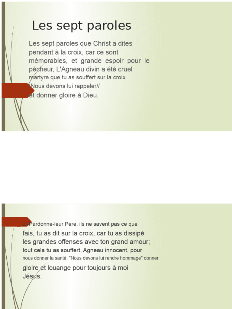 Les sept paroles de Jésus sur la croix | PDF | Crucifixion de Jésus | Jésus