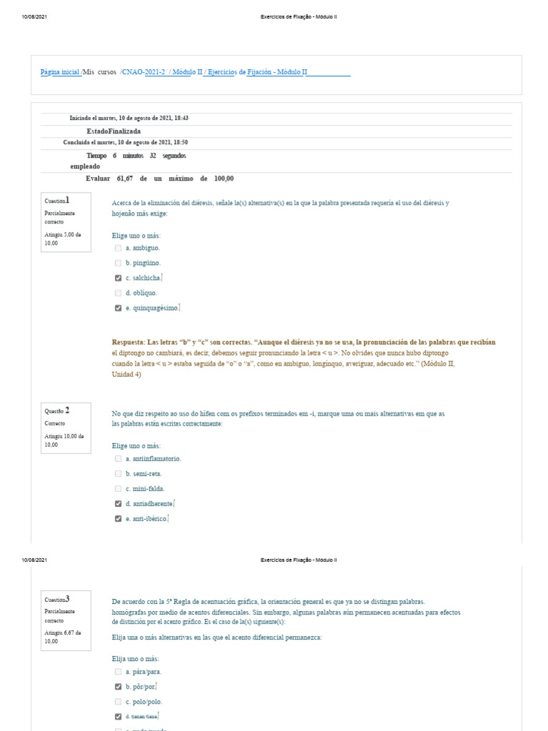 Ejercicios de Ortografía - Módulo II | PDF | Ortografía | Lingüística