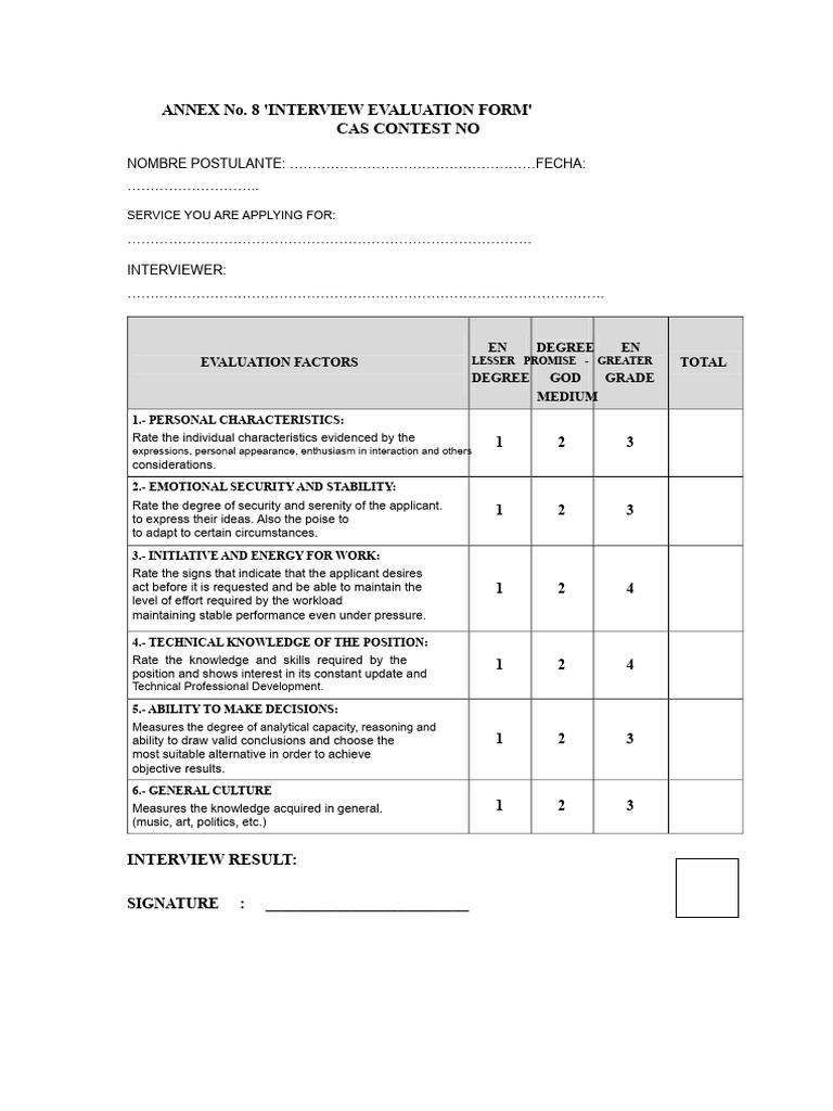 08 Evaluation Form | PDF
