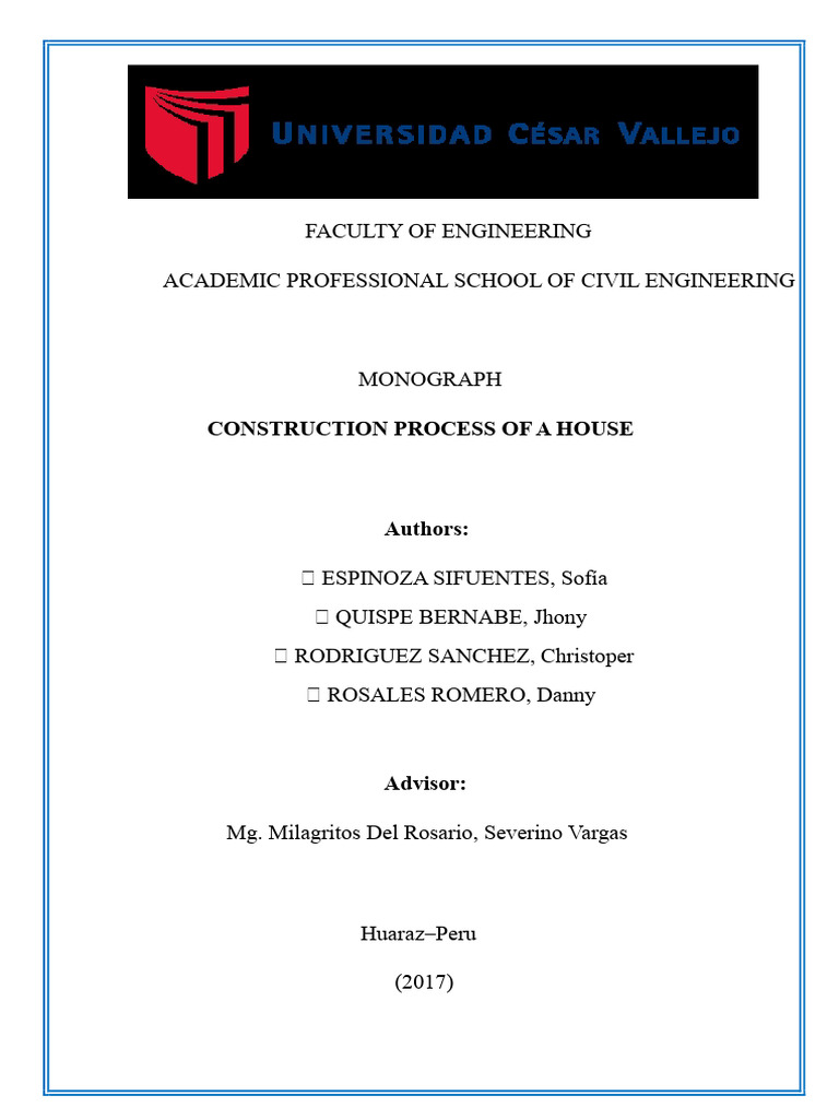 Construction Process of A Housing | PDF | Stairs | Concrete