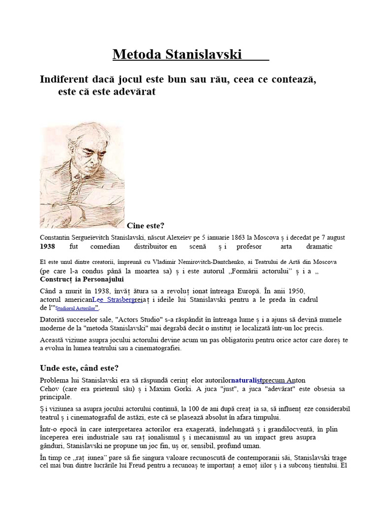 Metoda Stanislavski | PDF