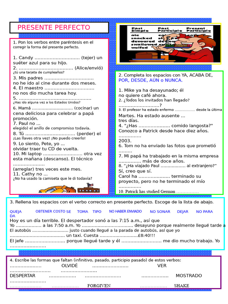 Ejercicios de Presente Perfecto en Inglés | PDF