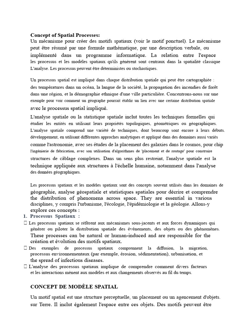 Analyse des Processus et Modèles Spatiaux | PDF | Analyse spatiale ...