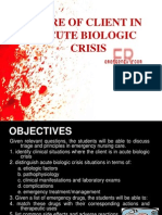 Care of Patient in Acute Biologic Crisis