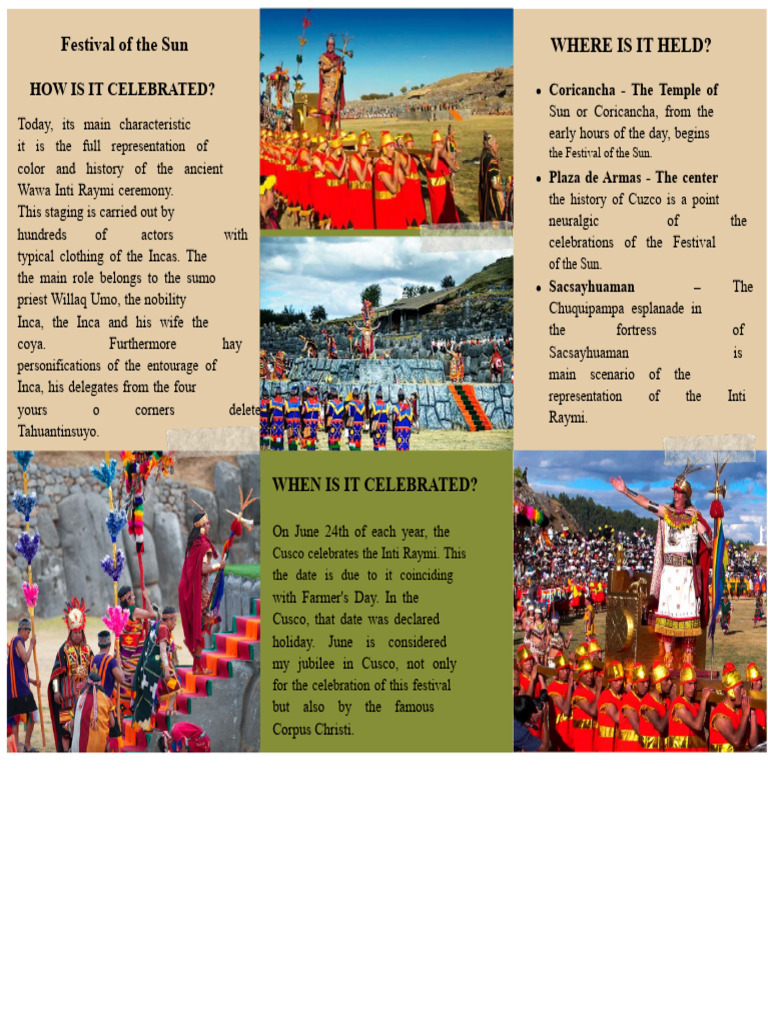 Triptych of The Sun Festival | PDF | Andes | Inca Empire