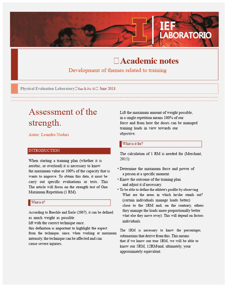 Evaluation of Strength 2 PDF | PDF | Strength Training | Kilogram
