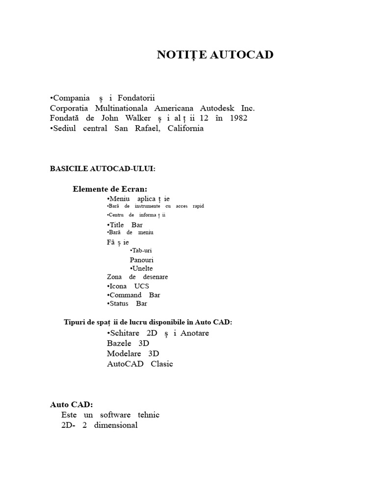 Note Principale Autocad | PDF