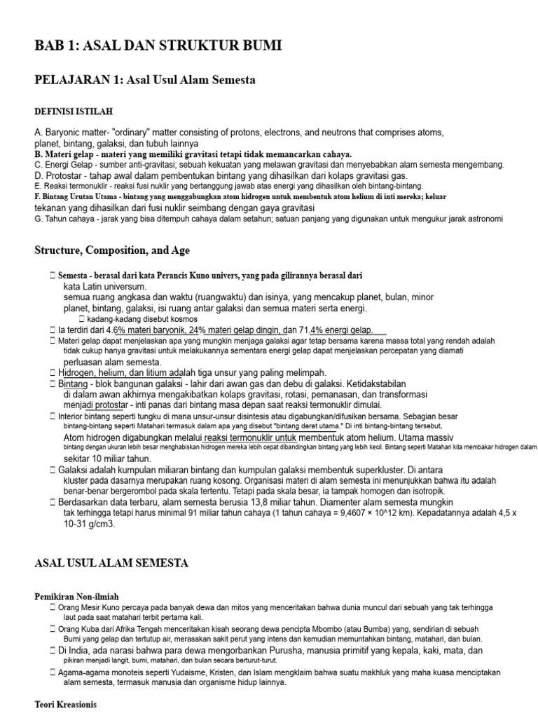 Asal Usul dan Struktur Alam Semesta | PDF