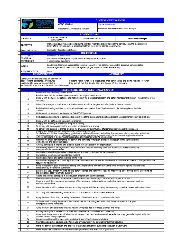 Functions Manual | PDF | Occupational Safety And Health | Safety