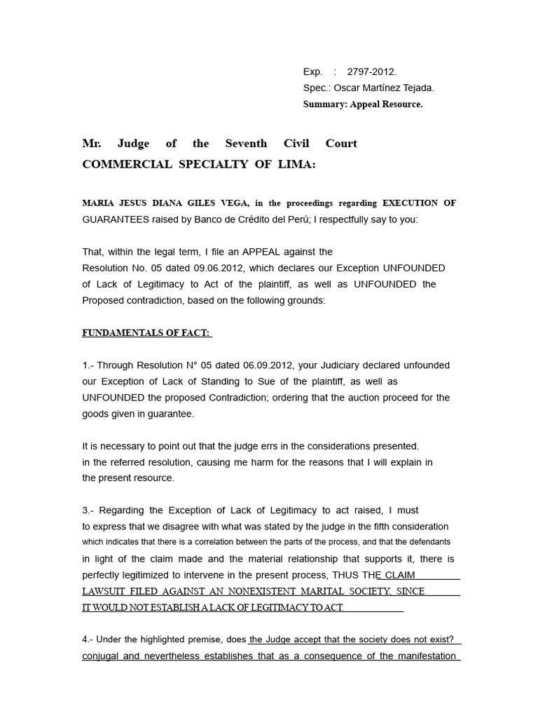 Appeal Against Unfounded Legal Ruling | PDF | Lawsuit | Justice