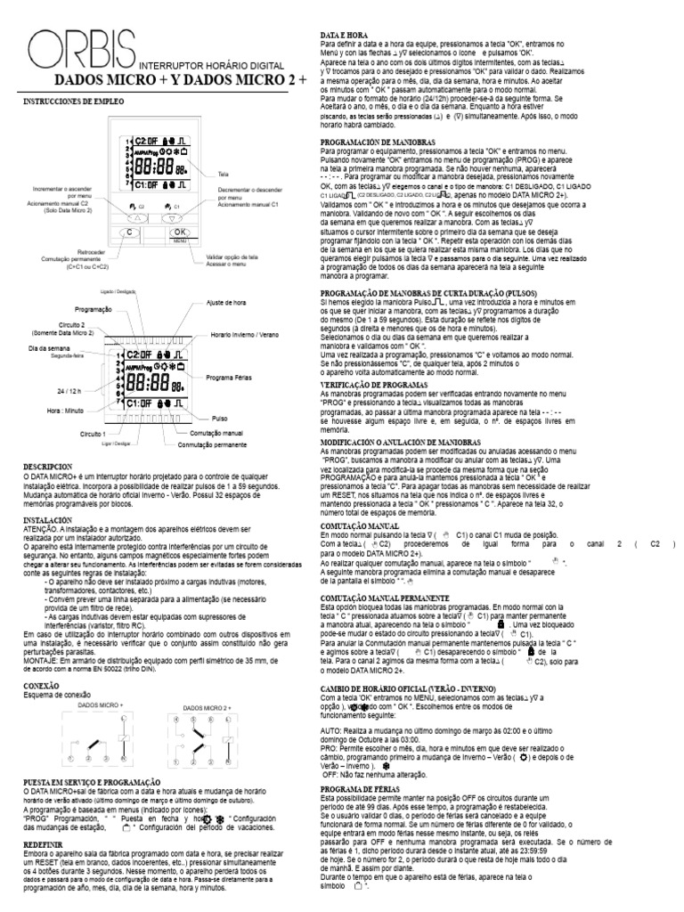 Programação e Configuração do DATA MICRO+ | PDF | Engenharia Elétrica ...