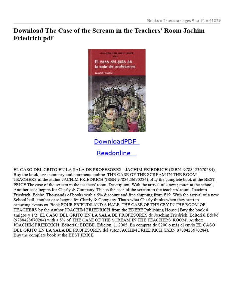 The Case of the Scream in Teachers' Room | PDF