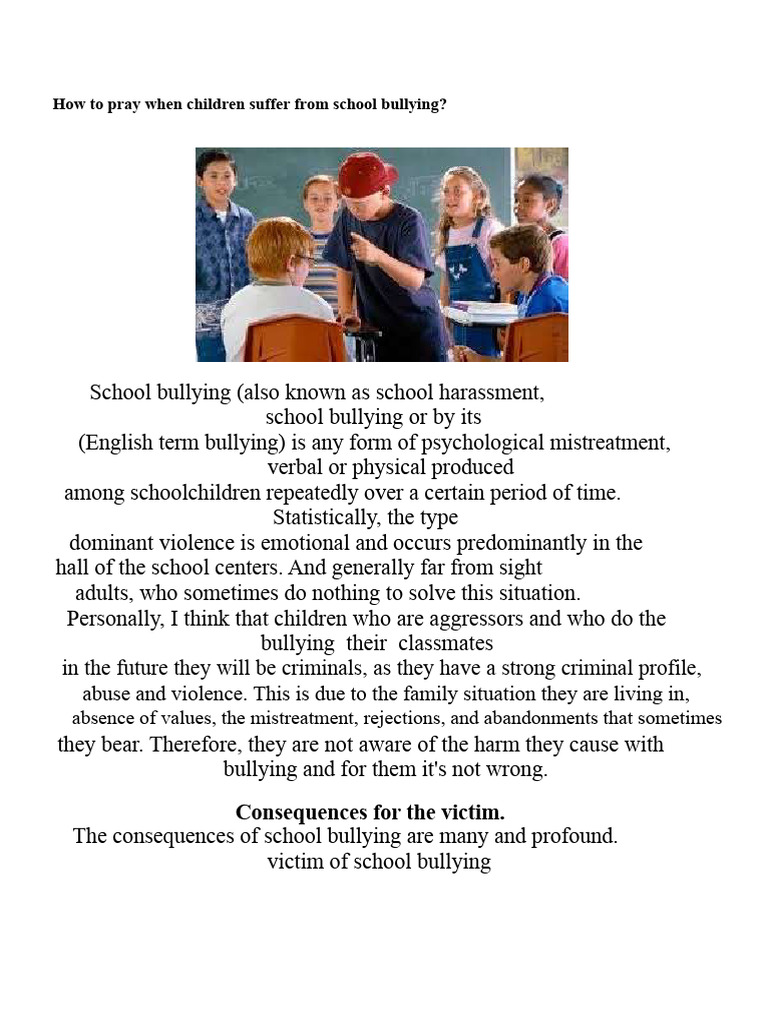 Prayer Strategies Against School Bullying | PDF | Bullying | Jesus