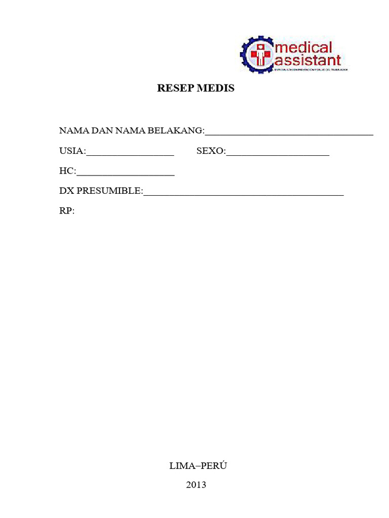 Contoh Format Resep Medis Lima 2013 | PDF