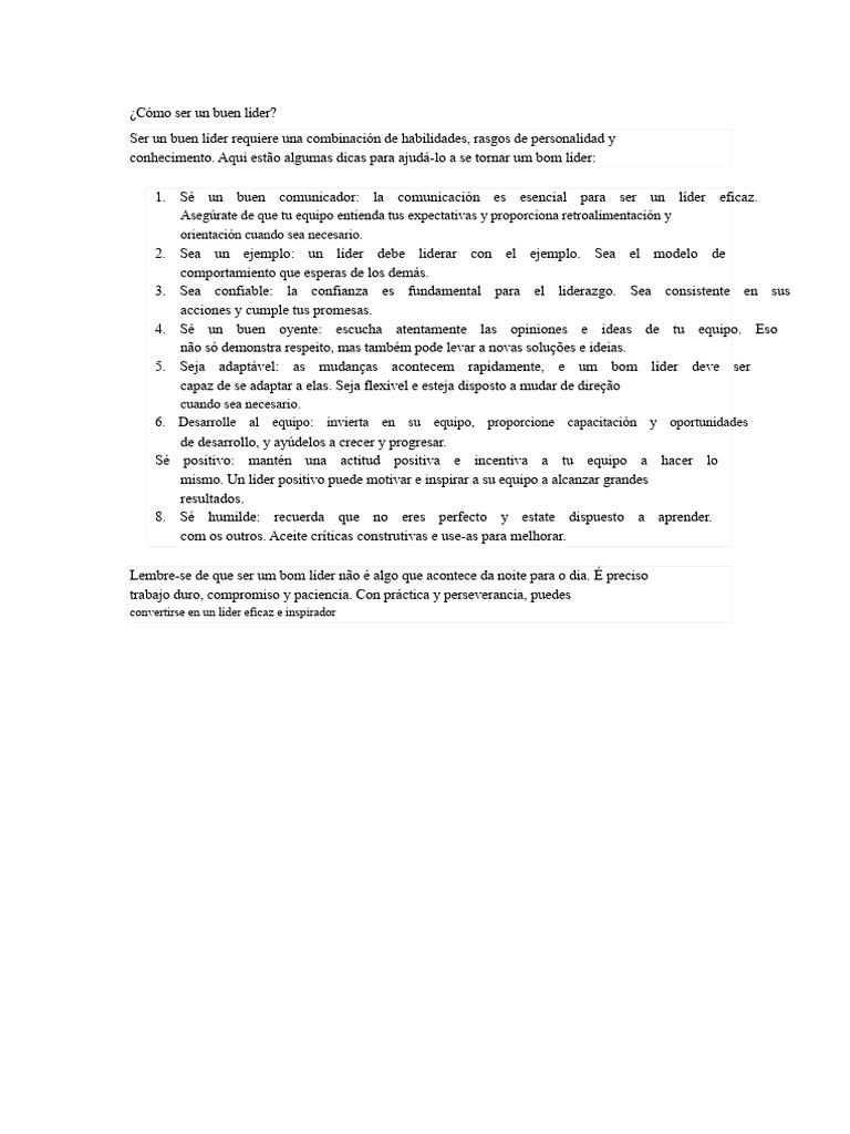 Claves para ser un buen líder | PDF