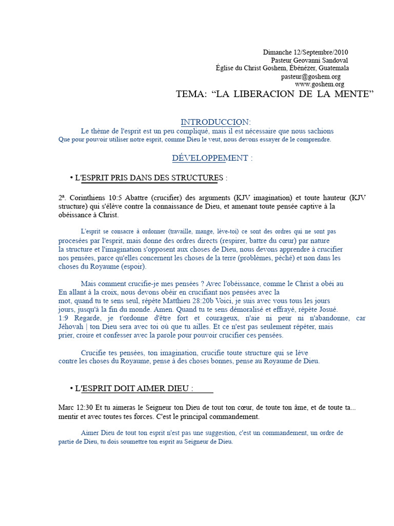 Libération de l'esprit en Christ | PDF | Dieu | Jésus