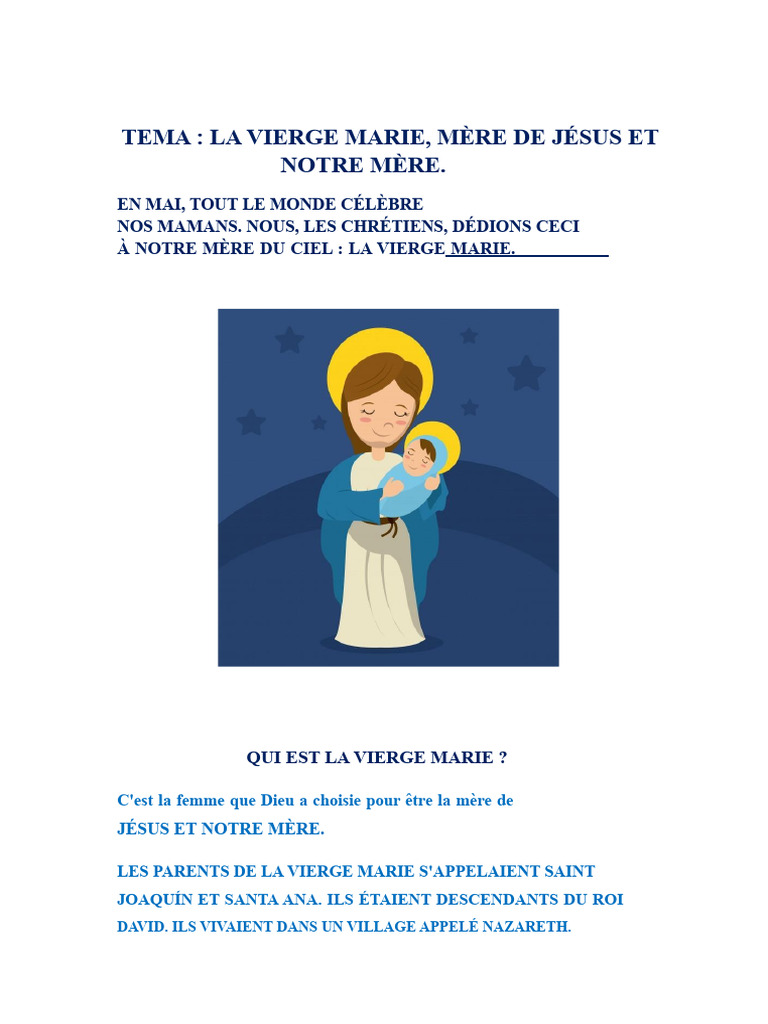 La Vierge Marie : Mère de Jésus et des Chrétiens | PDF | Marie, mère de ...