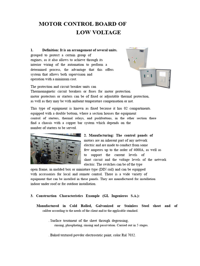 Low Voltage Motor Control Board Overview | PDF | Fuse (Electrical ...