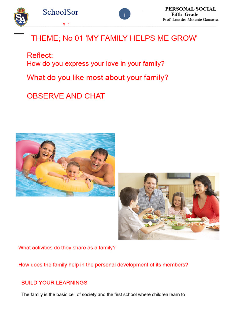 My Family Helps Me Grow Personally 5TH Topic No 01 | PDF ...