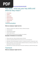 Key Skills - What Are Your Key Skills and What Do They Mean?