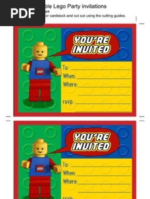 Printable Lego Birthday Invitations