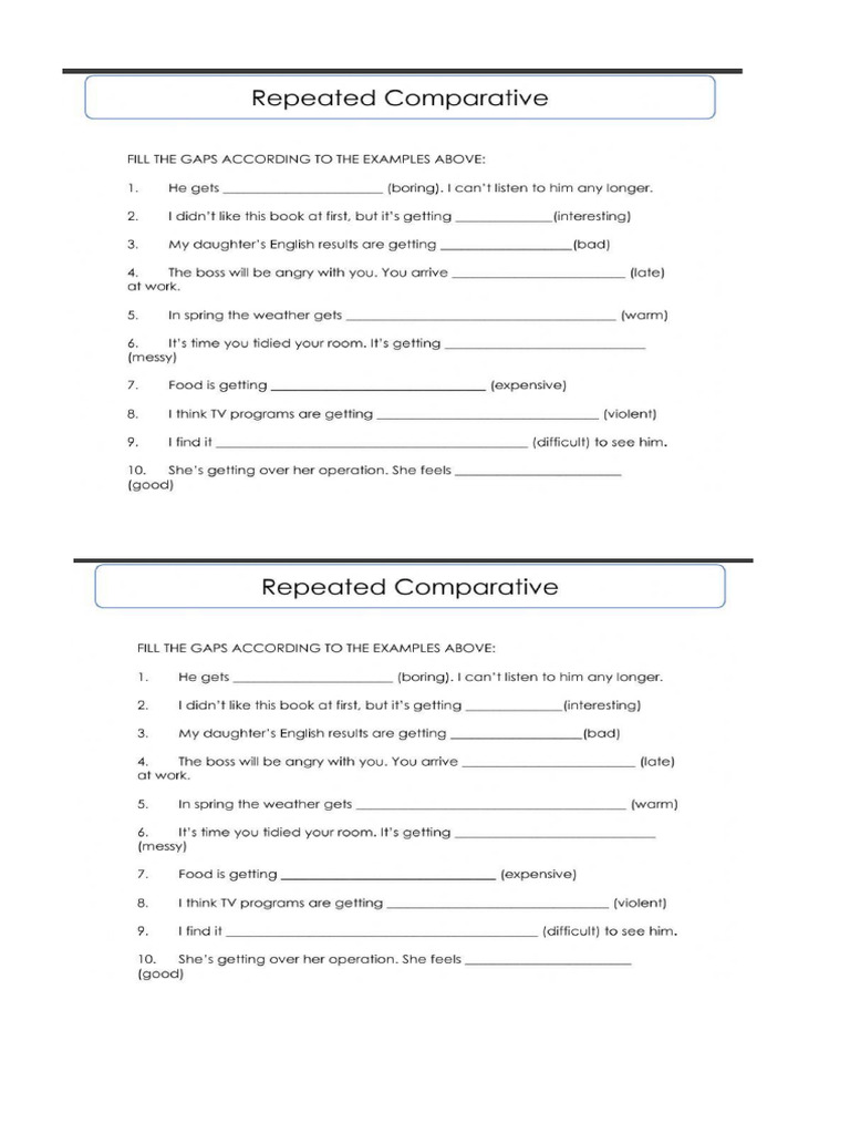 Repeated Comparatives | PDF
