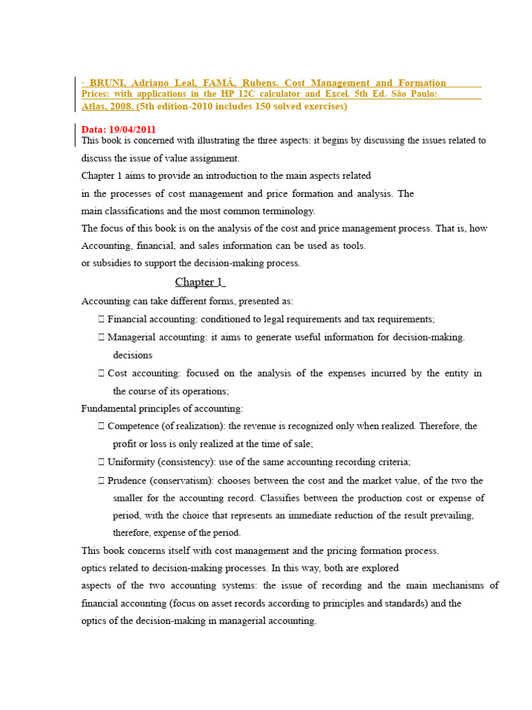 Cost Management & Pricing Analysis Guide | PDF | Leverage (Finance) | Taxes