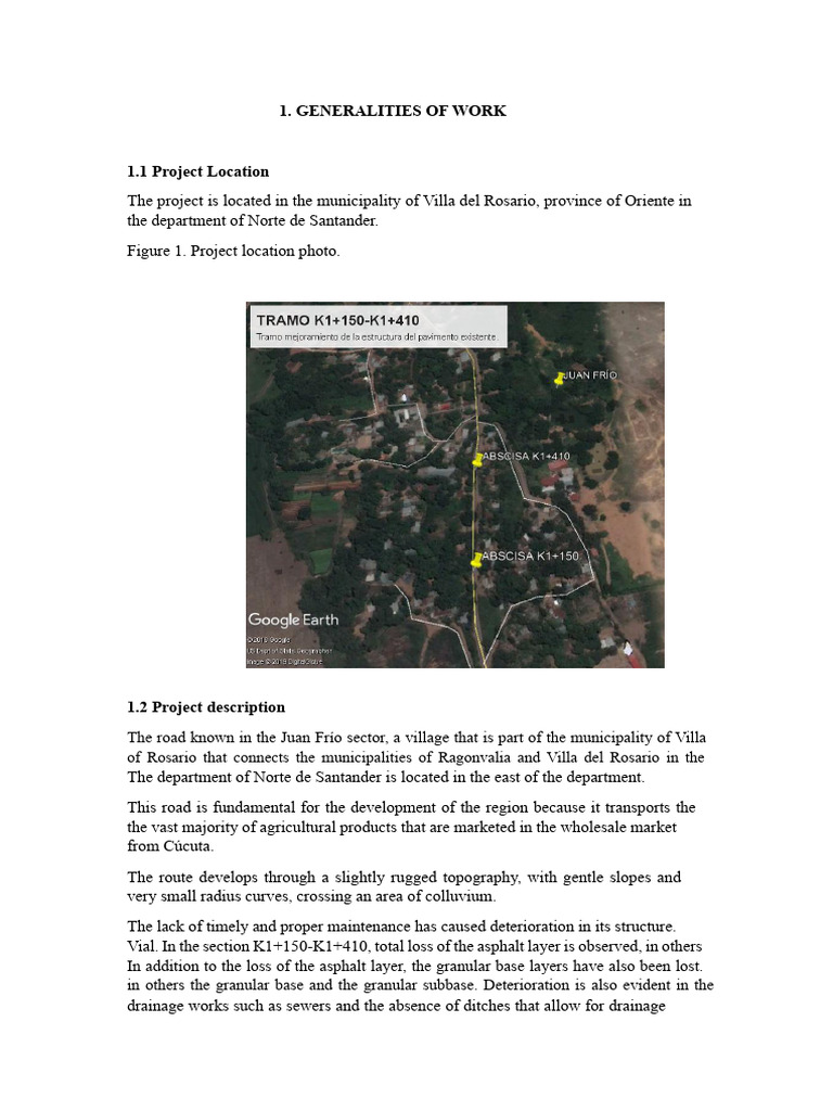 Road Design Proposal for Villa del Rosario | PDF | Road | Road Surface