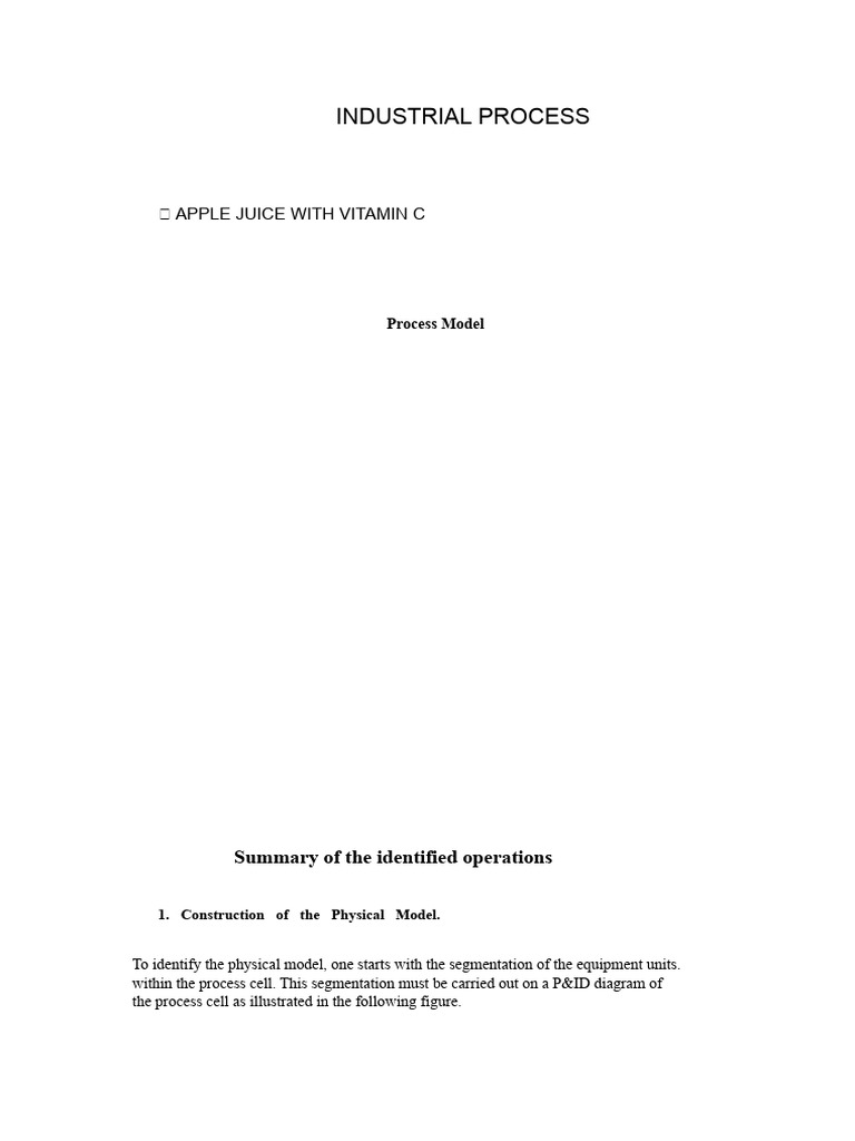 Example of Application of The ISA S88 Standard | PDF | Juice | Diet ...