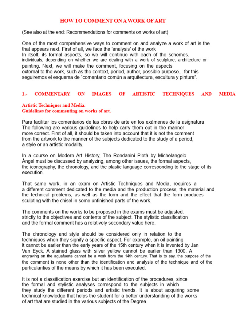 Commenting on Art: Techniques & Guidelines | PDF | Aphrodite | The Arts