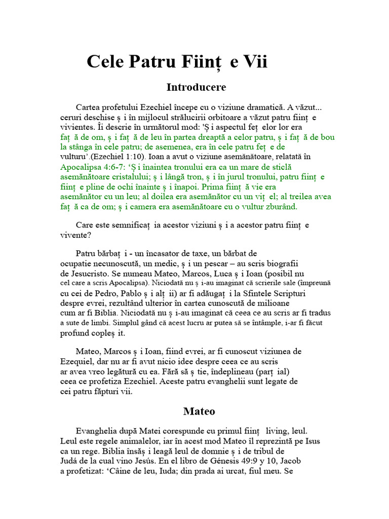 Cele Patru Ființe Vii | PDF