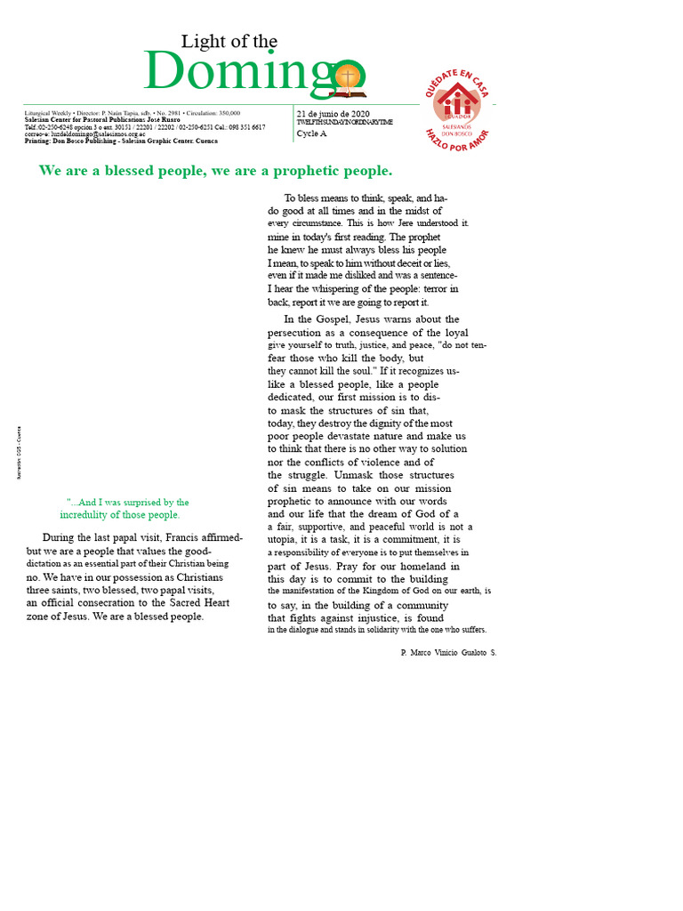 1 Sunday Sheet | PDF | Jesus | God The Father