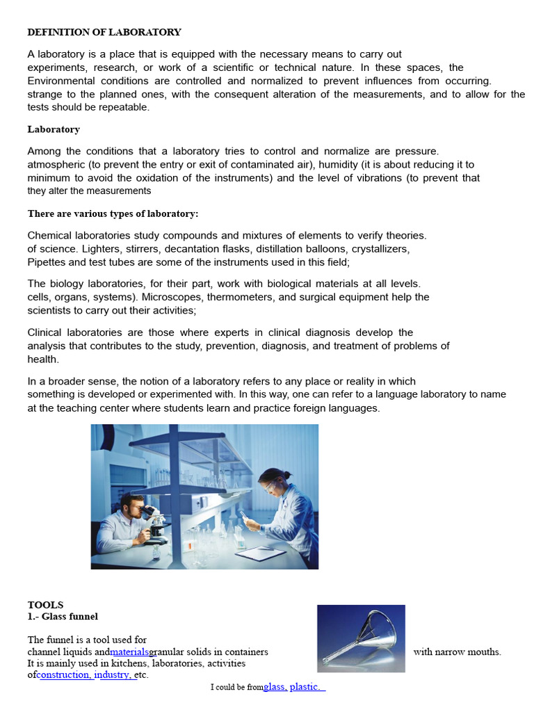 Definition of Laboratory | PDF | Microscope | Scientific Method