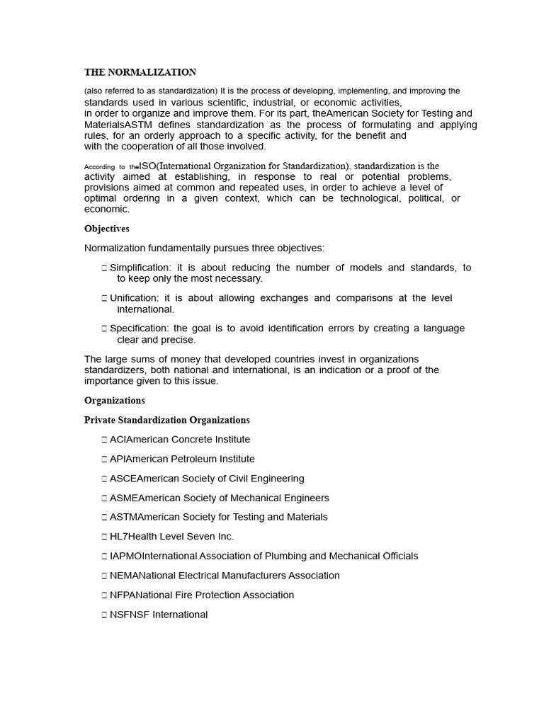 The Normalization Iso Standards, Forms, Manual | PDF | Standardization ...