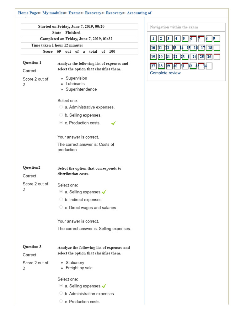 Cost Accounting Exam Review Guide | PDF | Cost Of Goods Sold | Expense
