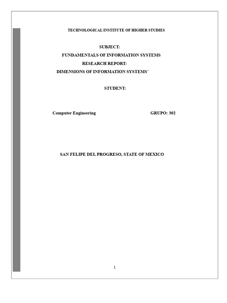 Dimensions of Information Systems Explained | PDF | Information ...