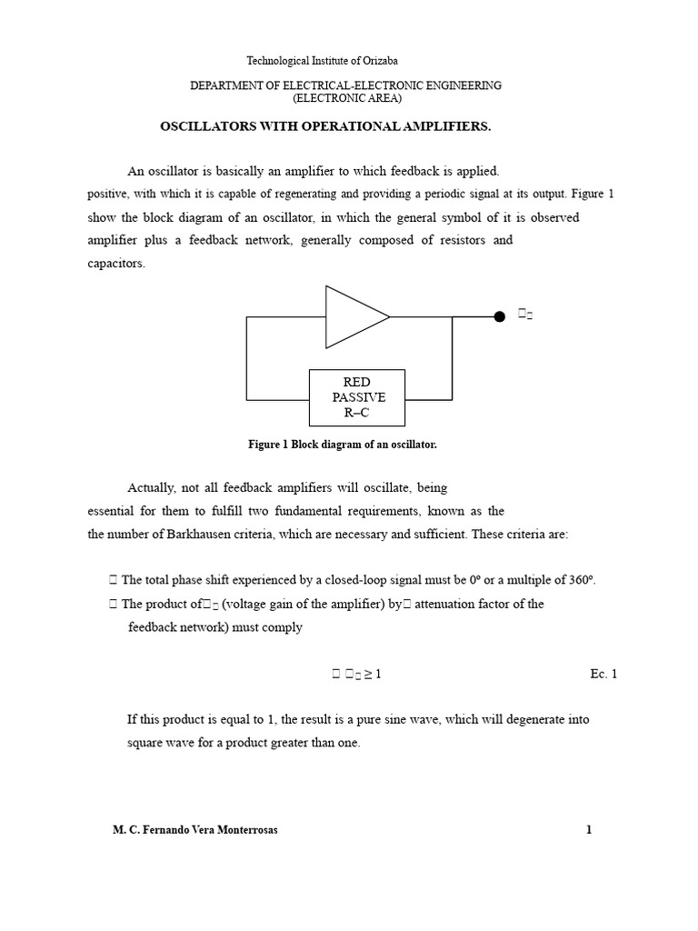 Operational Amplifier Oscillators Guide | PDF | Electronic Oscillator ...